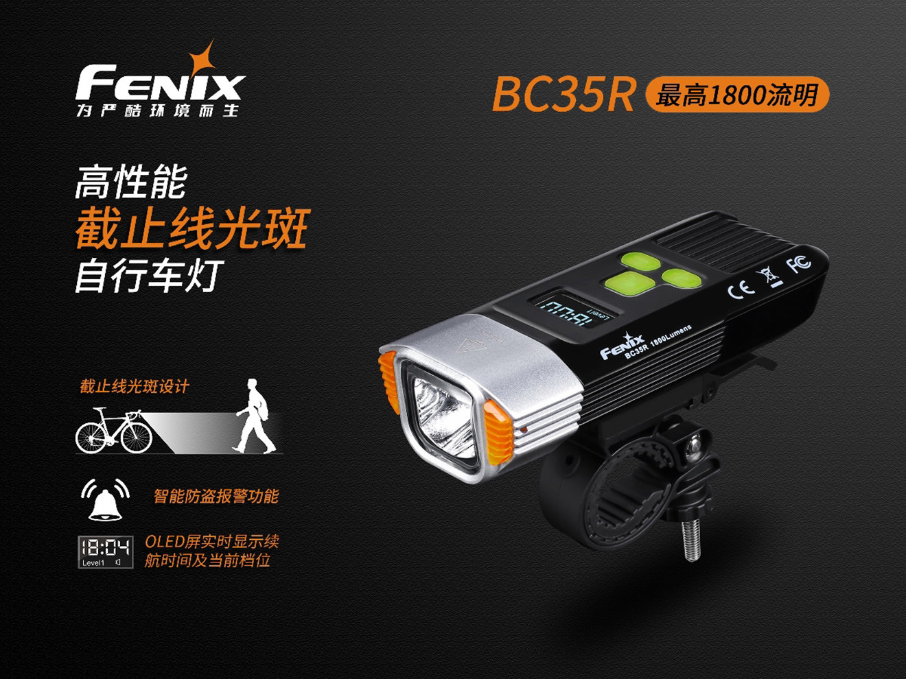 Fenix BC35R  防炫目多用途自行车灯