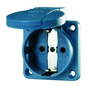 Mennekes工业插座 SCHUKO 蓝色 16A2P+E 230V IP54 法兰 无螺纹端子,11011