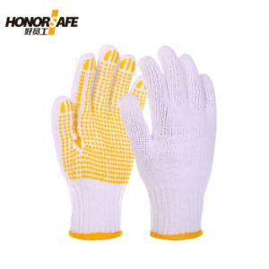 HONORSAFEH7-TKB600DA 点塑款棉纱手套 12付/打 漂白