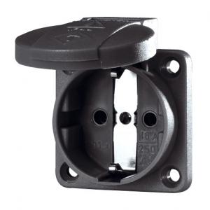  工业插座 SCHUKO 黑色 16A2P+E 230V，11032