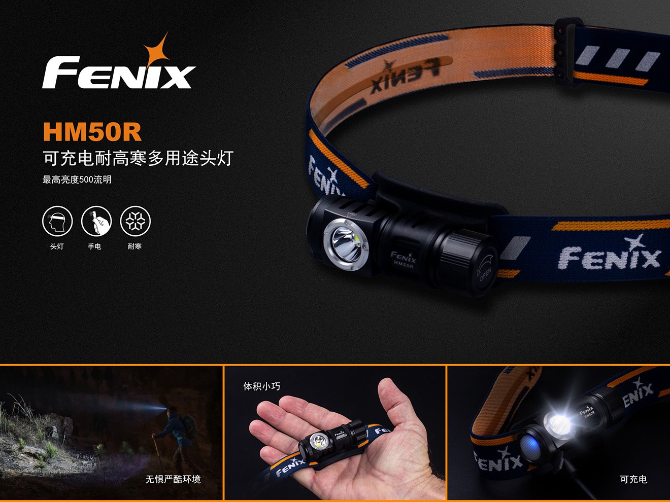 Fenix HM50R  高可靠耐低温头灯