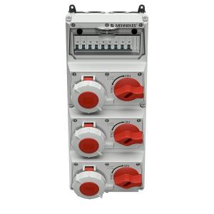 冷藏集装箱用四模壁挂式工业组合插座箱 940027