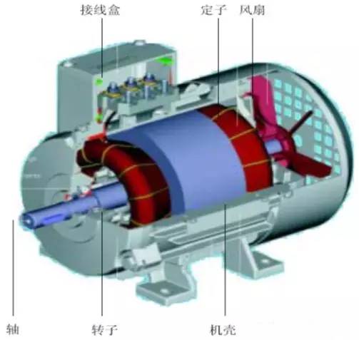 电机的构造示意图